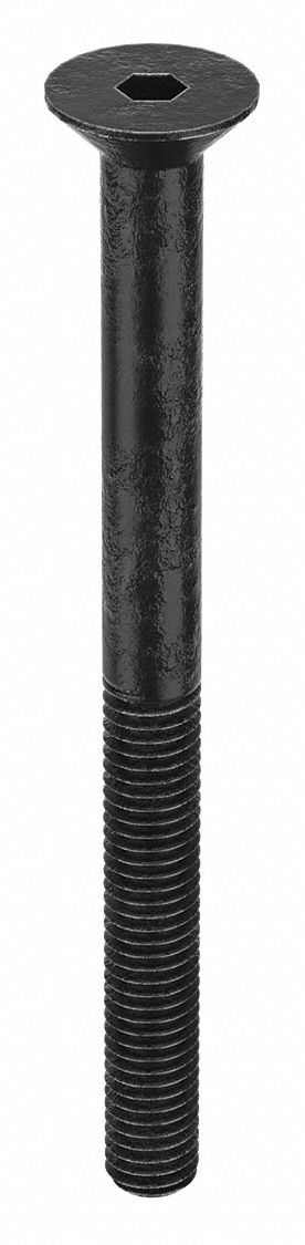 Socket Flat Head Screw: M5x0.80 Thread Size, 60 mm Lg, Flat, Black Oxide, Alloy Steel, 100 PK