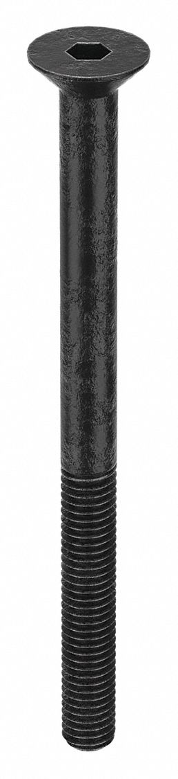 Socket Flat Head Screw: M6x1.00 Thread Size, 80 mm Lg, Flat, Black Oxide, Alloy Steel, 100 PK