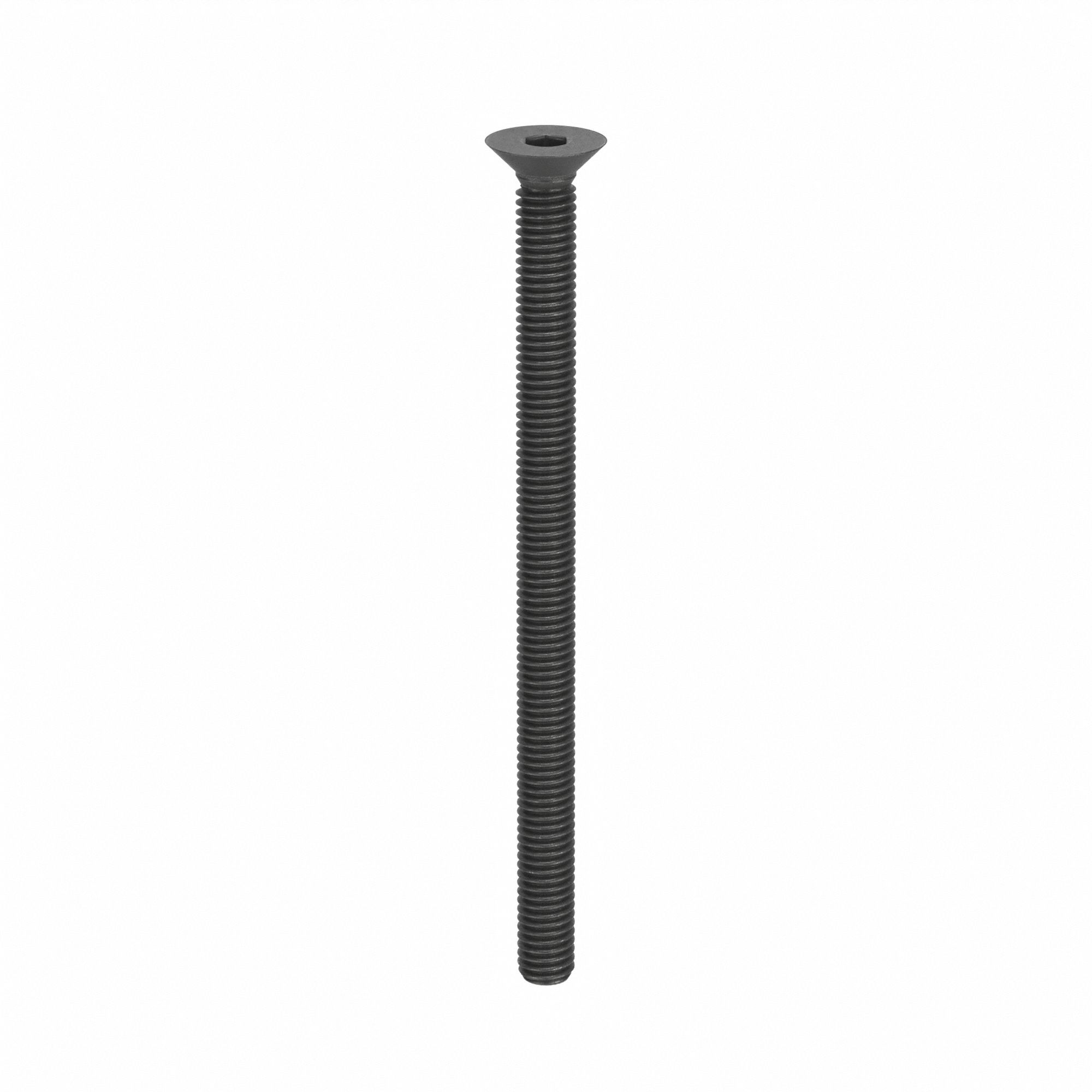Socket Flat Head Screw: M6x1.00 Thread Size, 90 mm Lg, Flat, Black Oxide, Alloy Steel, 100 PK