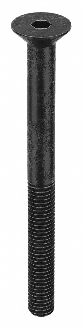 Socket Flat Head Screw: M8x1.25 Thread Size, 90 mm Lg, Flat, Black Oxide, Alloy Steel, 50 PK