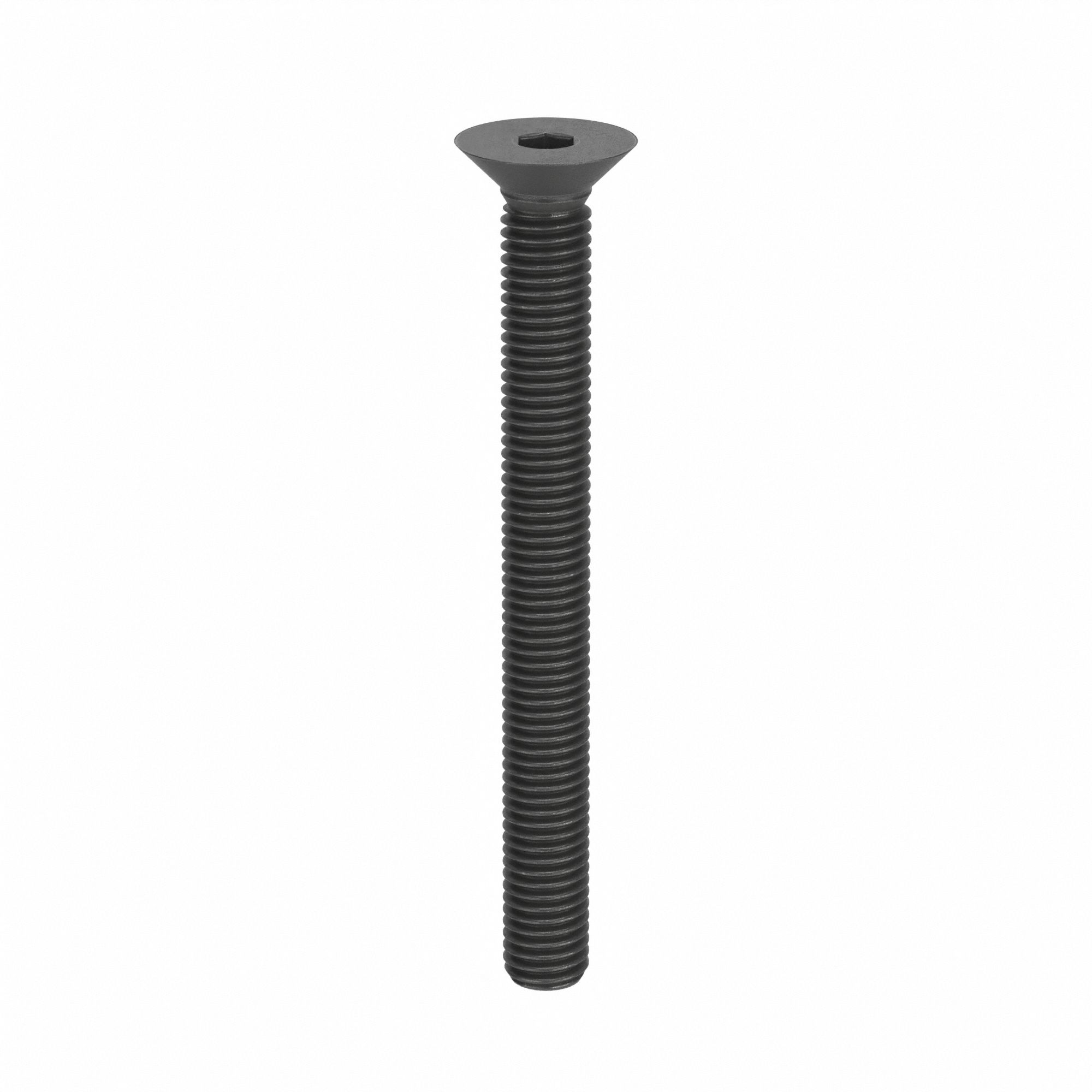 Socket Flat Head Screw: M10x1.50 Thread Size, 100 mm Lg, Flat, Black Oxide, Alloy Steel, 25 PK