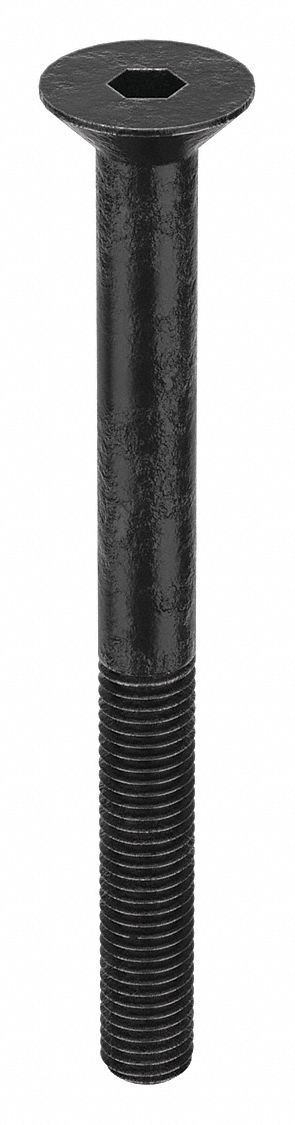 Socket Flat Head Screw: M12x1.75 Thread Size, 130 mm Lg, Flat, Black Oxide, Alloy Steel, 25 PK