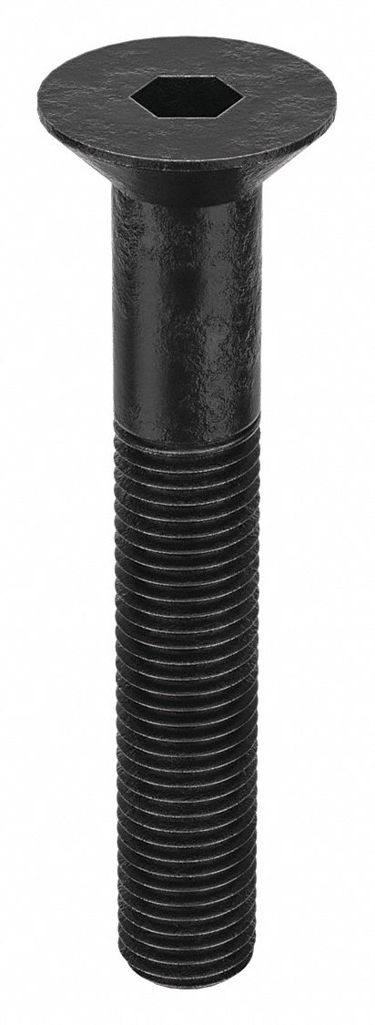 Socket Flat Head Screw: M16x2.00 Thread Size, 100 mm Lg, Flat, Black Oxide, Alloy Steel, 10 PK