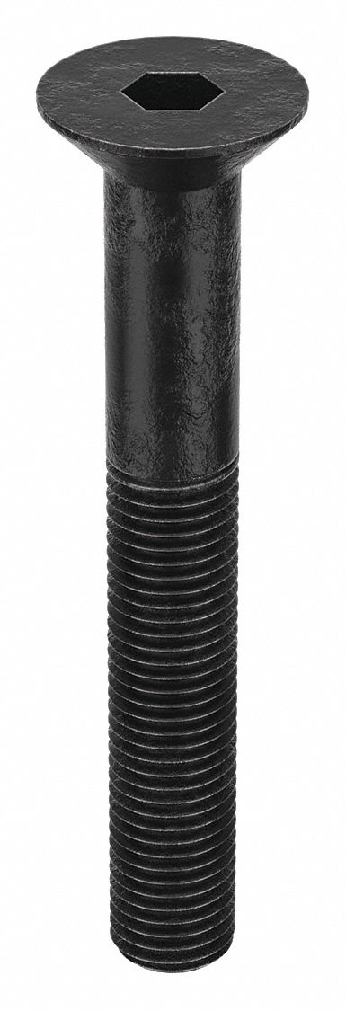 Socket Flat Head Screw: M16x2.00 Thread Size, 110 mm Lg, Flat, Black Oxide, Alloy Steel, 10 PK