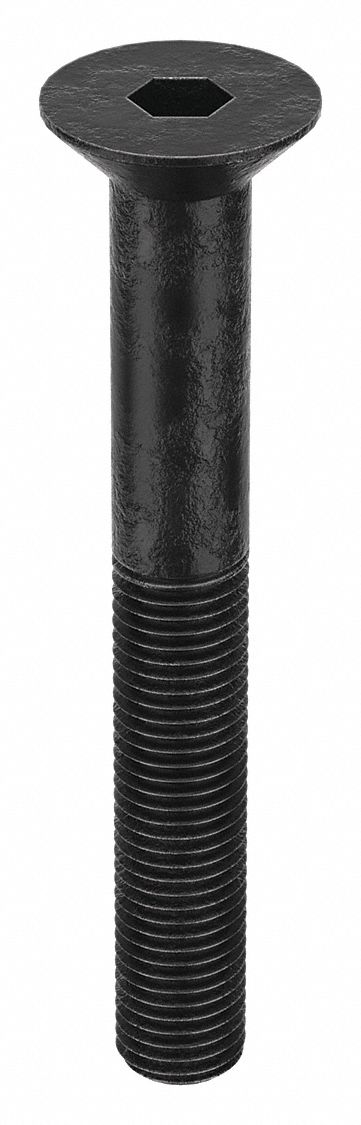 Socket Flat Head Screw: M16x2.00 Thread Size, 120 mm Lg, Flat, Black Oxide, Alloy Steel, 10 PK