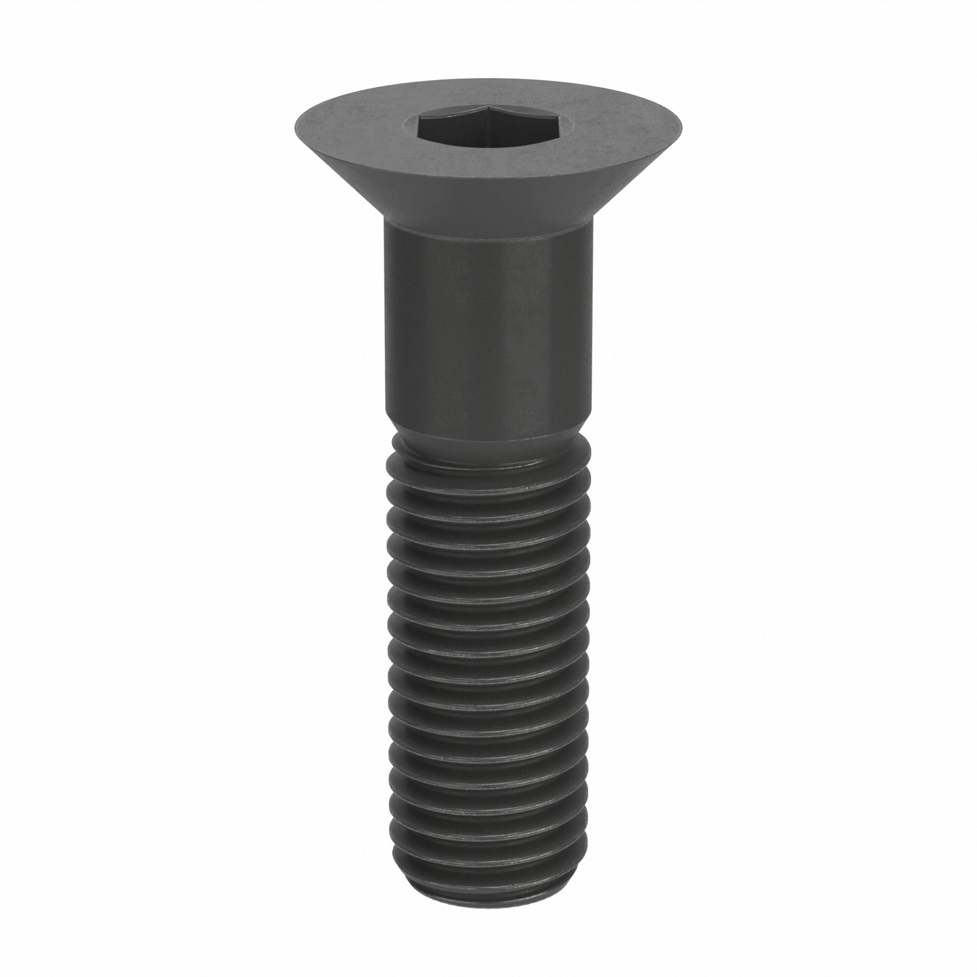 Socket Flat Head Screw: M18x2.50 Thread Size, 70 mm Lg, Flat, Black Oxide, Alloy Steel, 10 PK