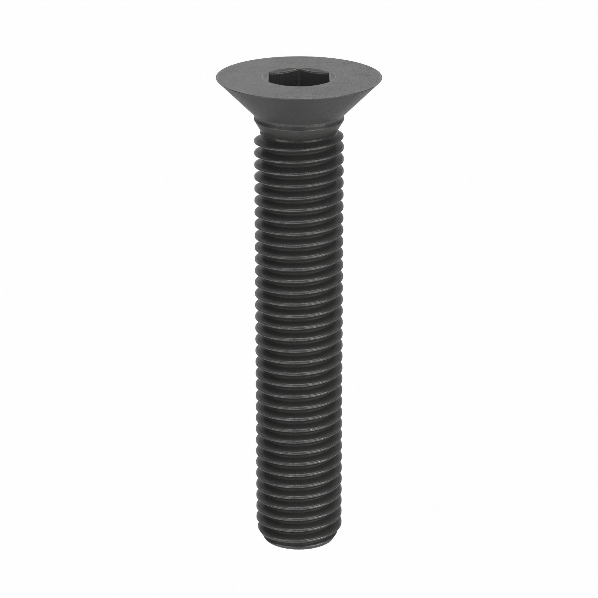 Socket Flat Head Screw: M18x2.50 Thread Size, 100 mm Lg, Flat, Black Oxide, Alloy Steel, 10 PK