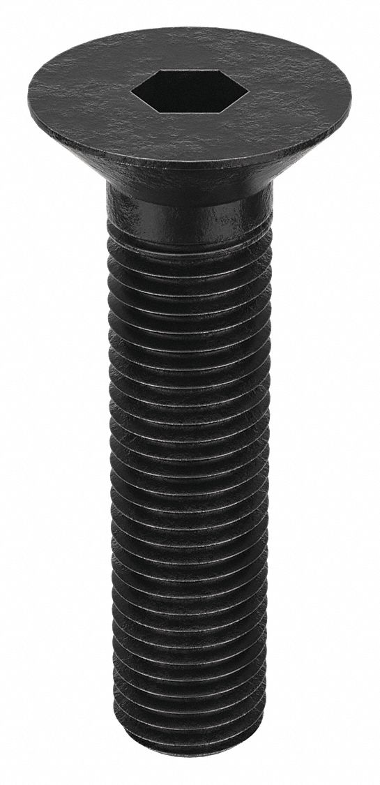 Socket Flat Head Screw: M20x2.50 Thread Size, 80 mm Lg, Flat, Black Oxide, Alloy Steel, 10 PK