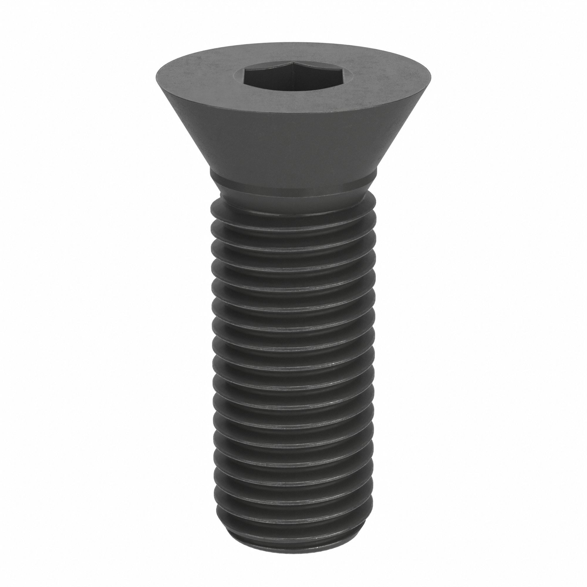 Socket Flat Head Screw: M24x3.00 Thread Size, 70 mm Lg, Flat, Black Oxide, Alloy Steel, 10 PK