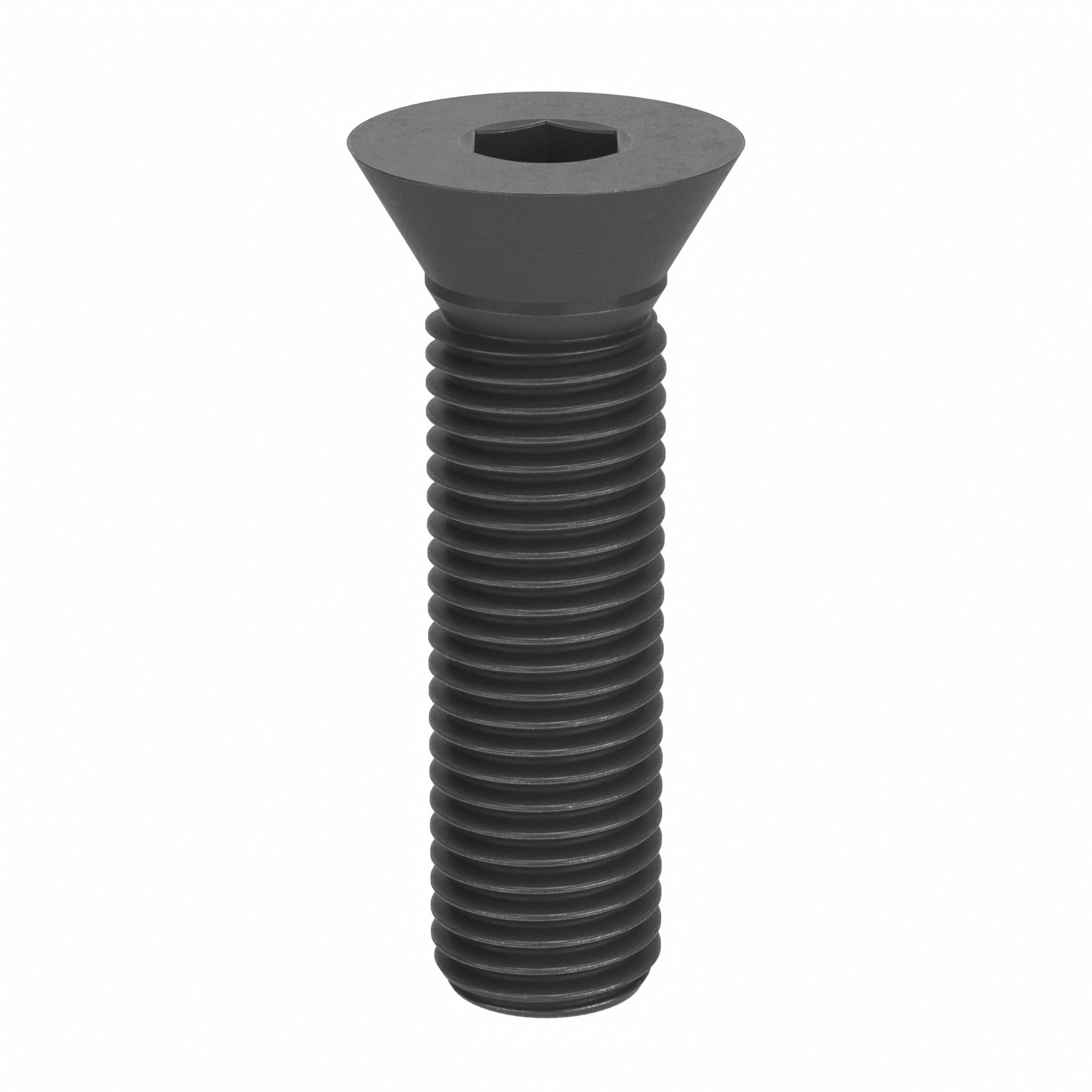 Socket Flat Head Screw: M24x3.00 Thread Size, 90 mm Lg, Flat, Black Oxide, Alloy Steel, 10 PK