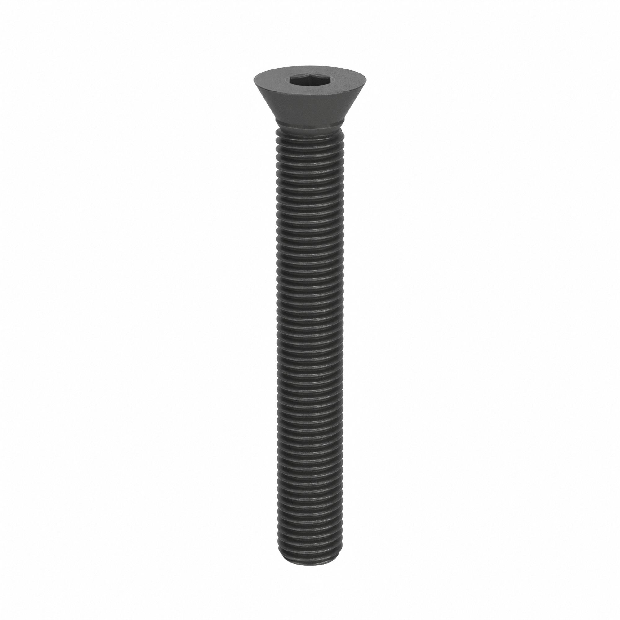 Socket Flat Head Screw: M24x3.00 Thread Size, 180 mm Lg, Flat, Black Oxide, Alloy Steel, 5 PK