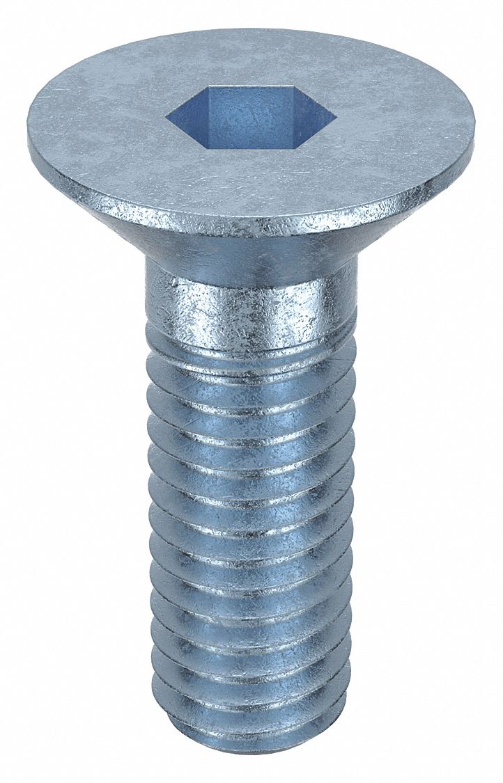 Socket Flat Head Screw: M3x0.50 Thread Size, 8 mm Lg, Flat, Zinc Plated, Alloy Steel, 100 PK