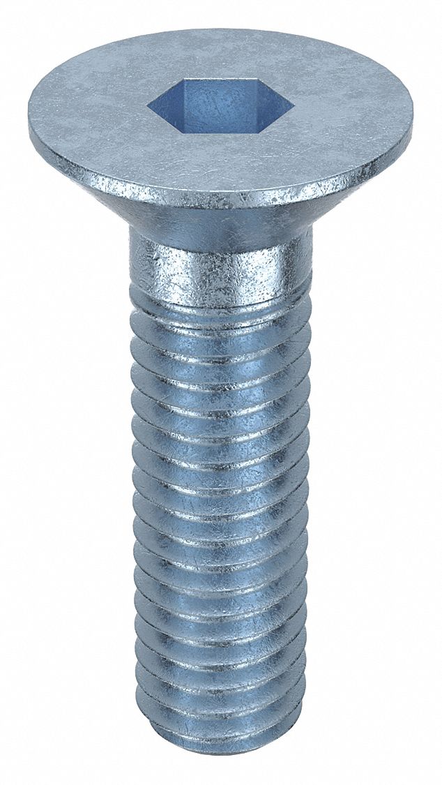 Socket Flat Head Screw: M3x0.50 Thread Size, 10 mm Lg, Flat, Zinc Plated, Alloy Steel, 100 PK