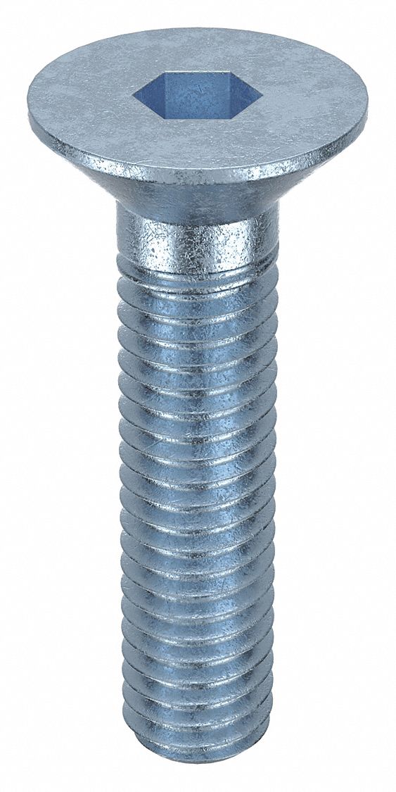 Socket Flat Head Screw: M3x0.50 Thread Size, 12 mm Lg, Flat, Zinc Plated, Alloy Steel, 100 PK