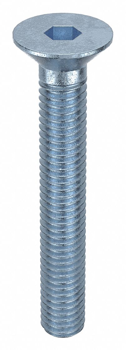 Socket Flat Head Screw: M3x0.50 Thread Size, 20 mm Lg, Flat, Zinc Plated, Alloy Steel, 100 PK