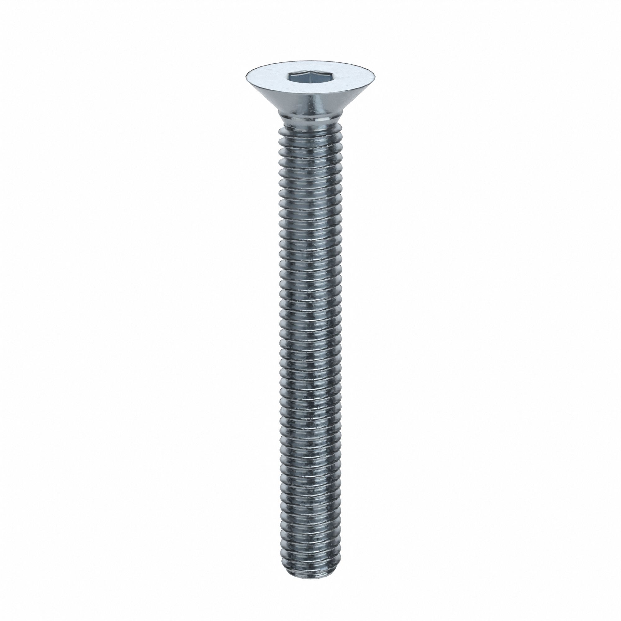 Socket Flat Head Screw: M3x0.50 Thread Size, 25 mm Lg, Flat, Zinc Plated, Alloy Steel, 100 PK