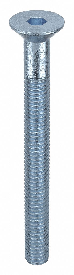 Socket Flat Head Screw: M3x0.50 Thread Size, 30 mm Lg, Flat, Zinc Plated, Alloy Steel, 100 PK