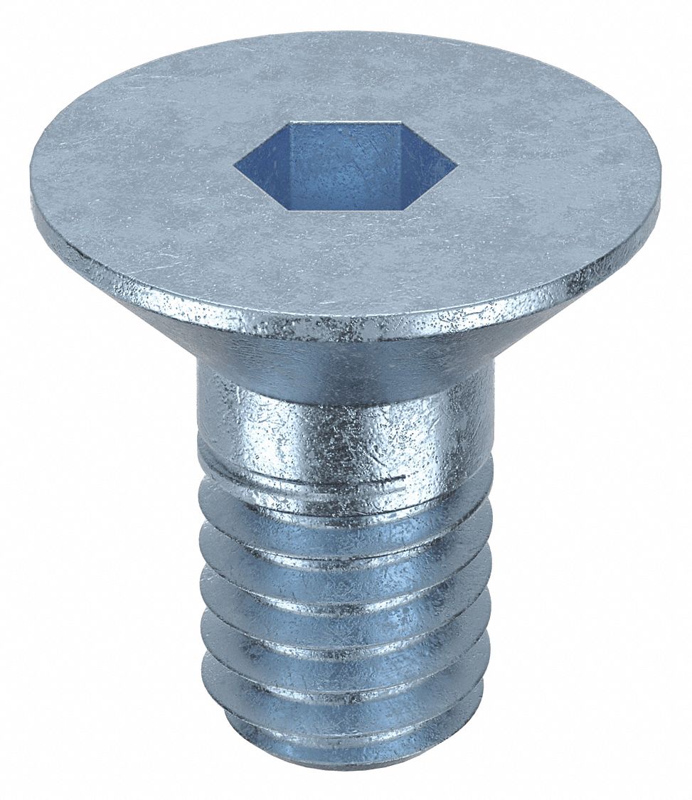 Socket Flat Head Screw: M4x0.70 Thread Size, 6 mm Lg, Flat, Zinc Plated, Alloy Steel, 100 PK