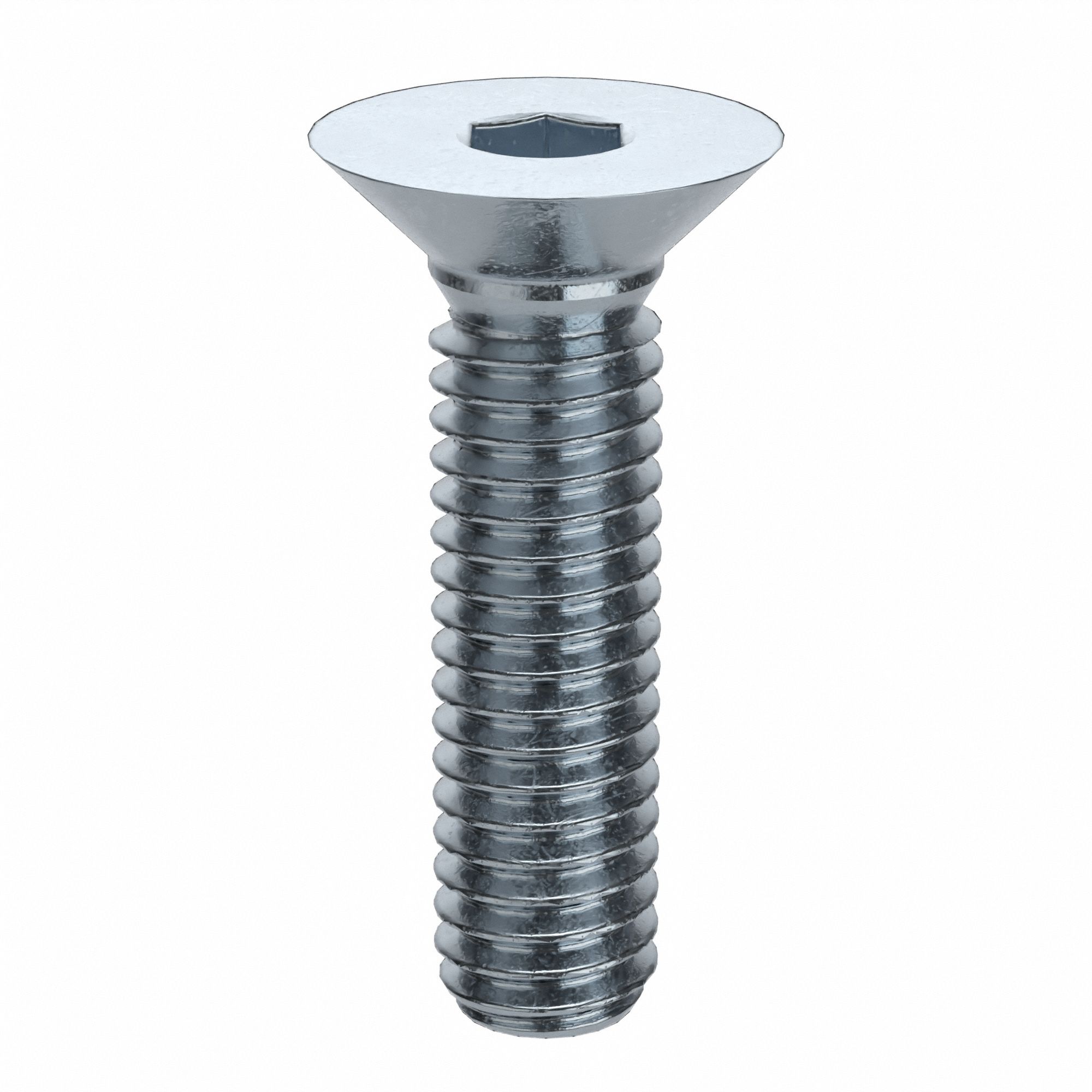 Socket Flat Head Screw: M4x0.70 Thread Size, 16 mm Lg, Flat, Zinc Plated, Alloy Steel, 100 PK