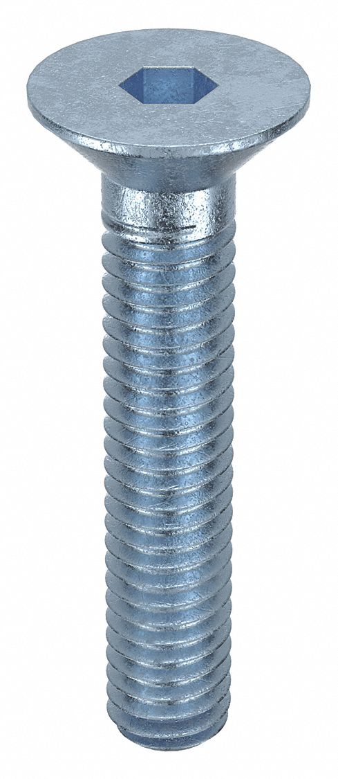 Socket Flat Head Screw: M4x0.70 Thread Size, 20 mm Lg, Flat, Zinc Plated, Alloy Steel, 100 PK