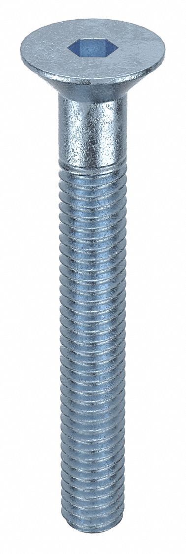 Socket Flat Head Screw: M4x0.70 Thread Size, 30 mm Lg, Flat, Zinc Plated, Alloy Steel, 100 PK