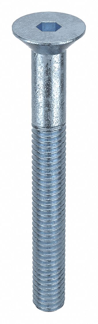 Socket Flat Head Screw: M4x0.70 Thread Size, 35 mm Lg, Flat, Zinc Plated, Alloy Steel, 100 PK