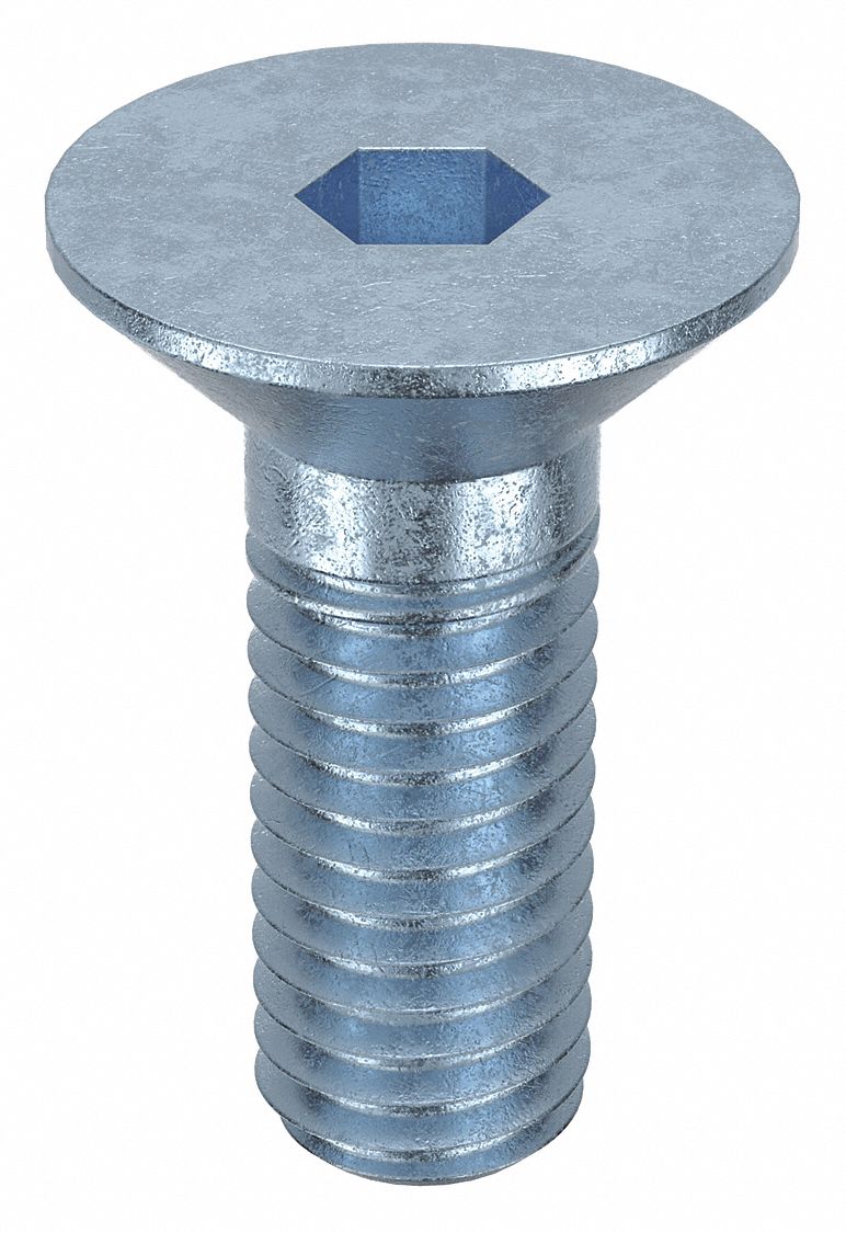 Socket Flat Head Screw: M5x0.80 Thread Size, 12 mm Lg, Flat, Zinc Plated, Alloy Steel, 100 PK