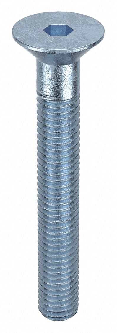 Socket Flat Head Screw: M5x0.80 Thread Size, 35 mm Lg, Flat, Zinc Plated, Alloy Steel, 100 PK