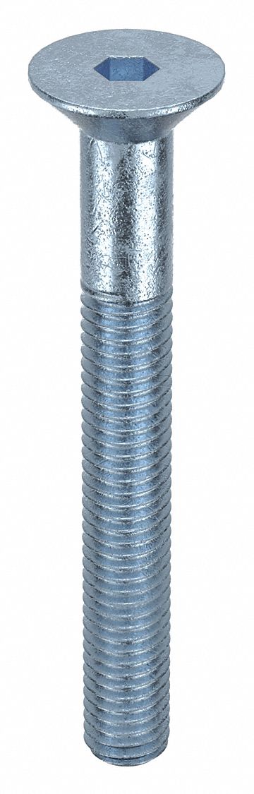 Socket Flat Head Screw: M5x0.80 Thread Size, 40 mm Lg, Flat, Zinc Plated, Alloy Steel, 100 PK