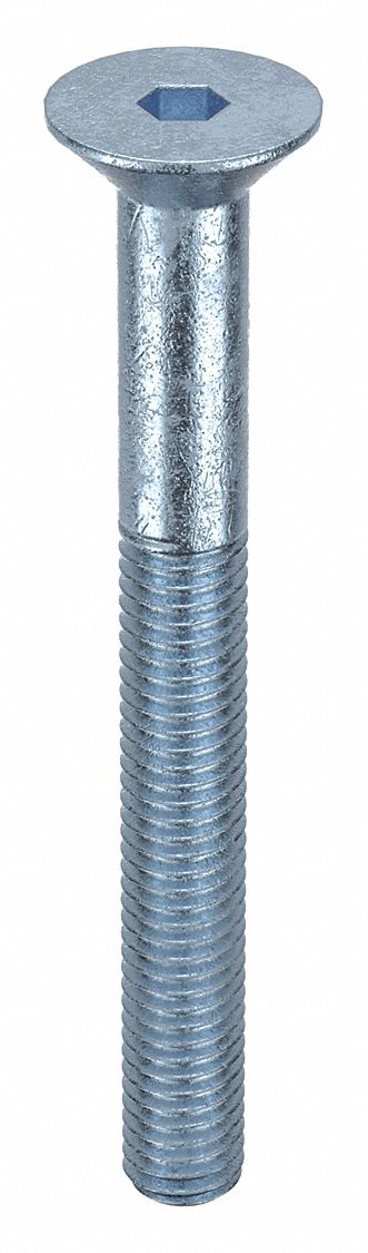 Socket Flat Head Screw: M5x0.80 Thread Size, 45 mm Lg, Flat, Zinc Plated, Alloy Steel, 100 PK