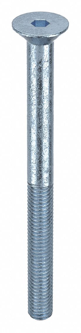 Socket Flat Head Screw: M5x0.80 Thread Size, 60 mm Lg, Flat, Zinc Plated, Alloy Steel, 100 PK