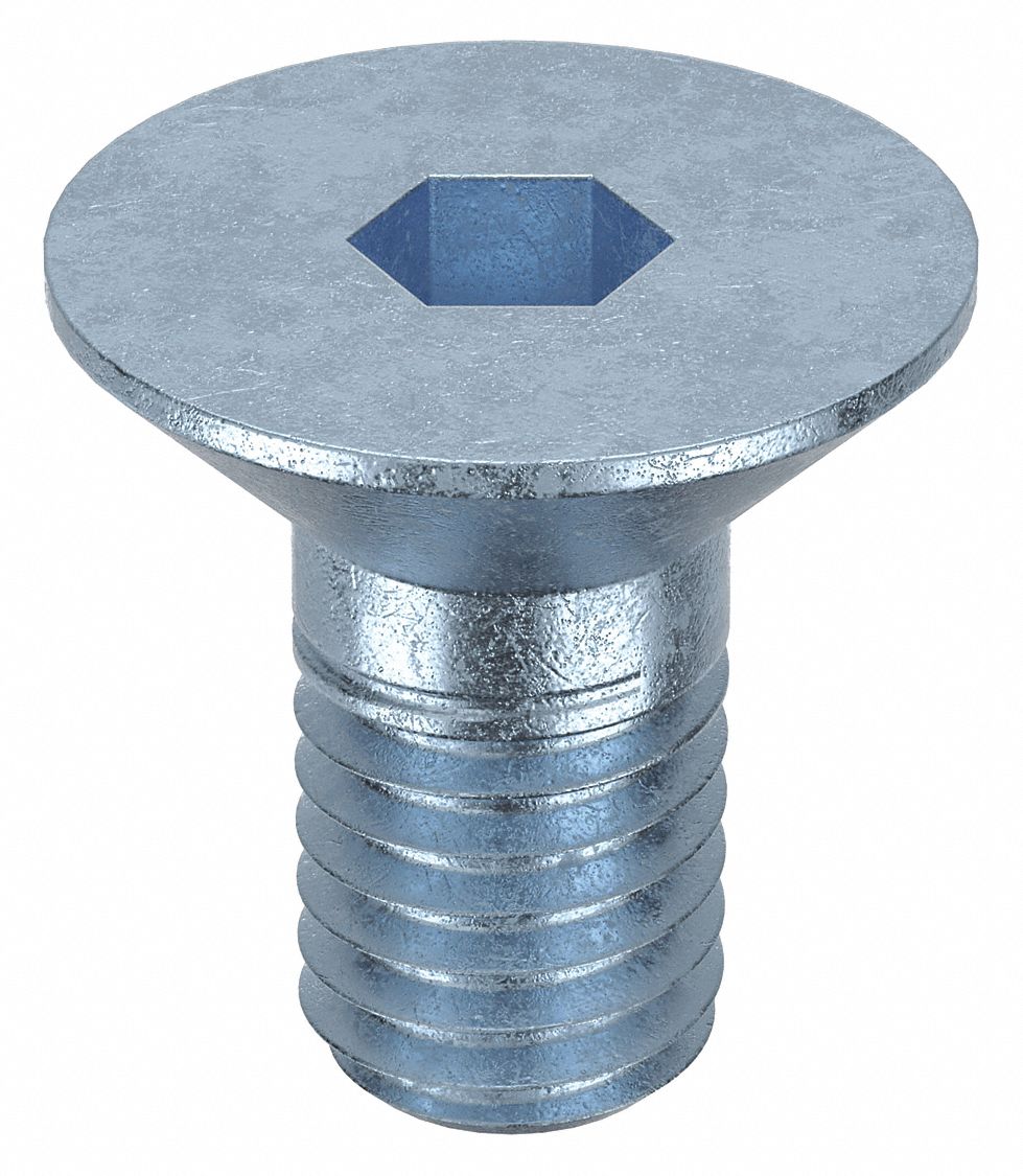 Socket Flat Head Screw: M8x1.25 Thread Size, 12 mm Lg, Flat, Zinc Plated, Alloy Steel, 100 PK