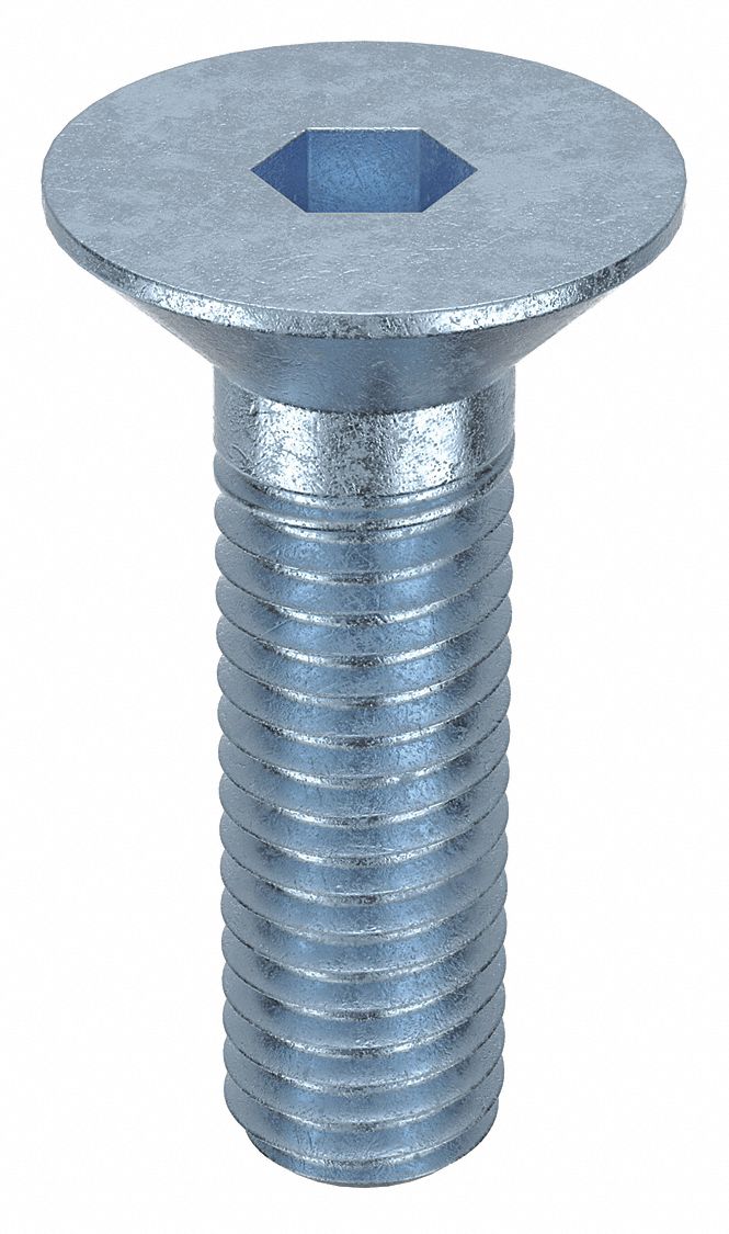 Socket Flat Head Screw: M8x1.25 Thread Size, 25 mm Lg, Flat, Zinc Plated, Alloy Steel, 100 PK