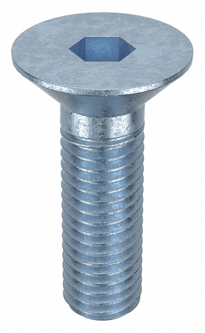 Socket Flat Head Screw: M12x1.75 Thread Size, 35 mm Lg, Flat, Zinc Plated, Alloy Steel, 50 PK