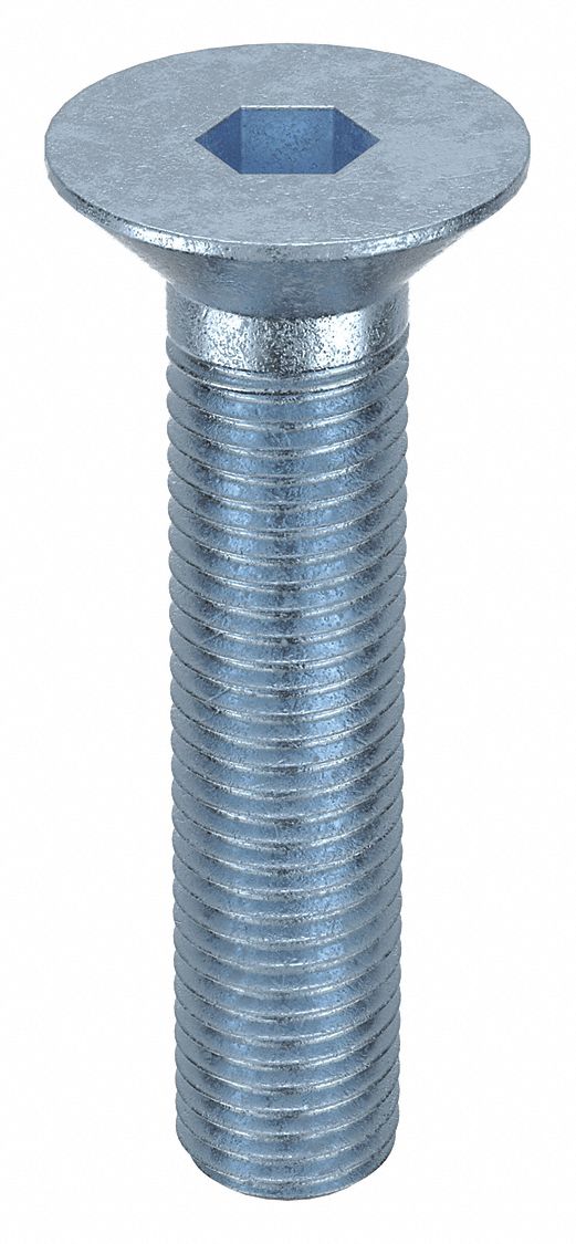 Socket Flat Head Screw: M16x2.00 Thread Size, 70 mm Lg, Flat, Zinc Plated, Alloy Steel, 25 PK