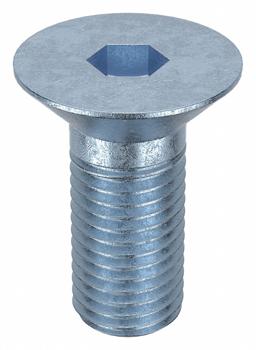 Socket Flat Head Screw: M20x2.50 Thread Size, 40 mm Lg, Flat, Zinc Plated, Alloy Steel, 25 PK