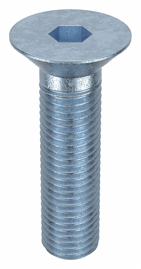 Socket Flat Head Screw: M20x2.50 Thread Size, 70 mm Lg, Flat, Zinc Plated, Alloy Steel, 25 PK