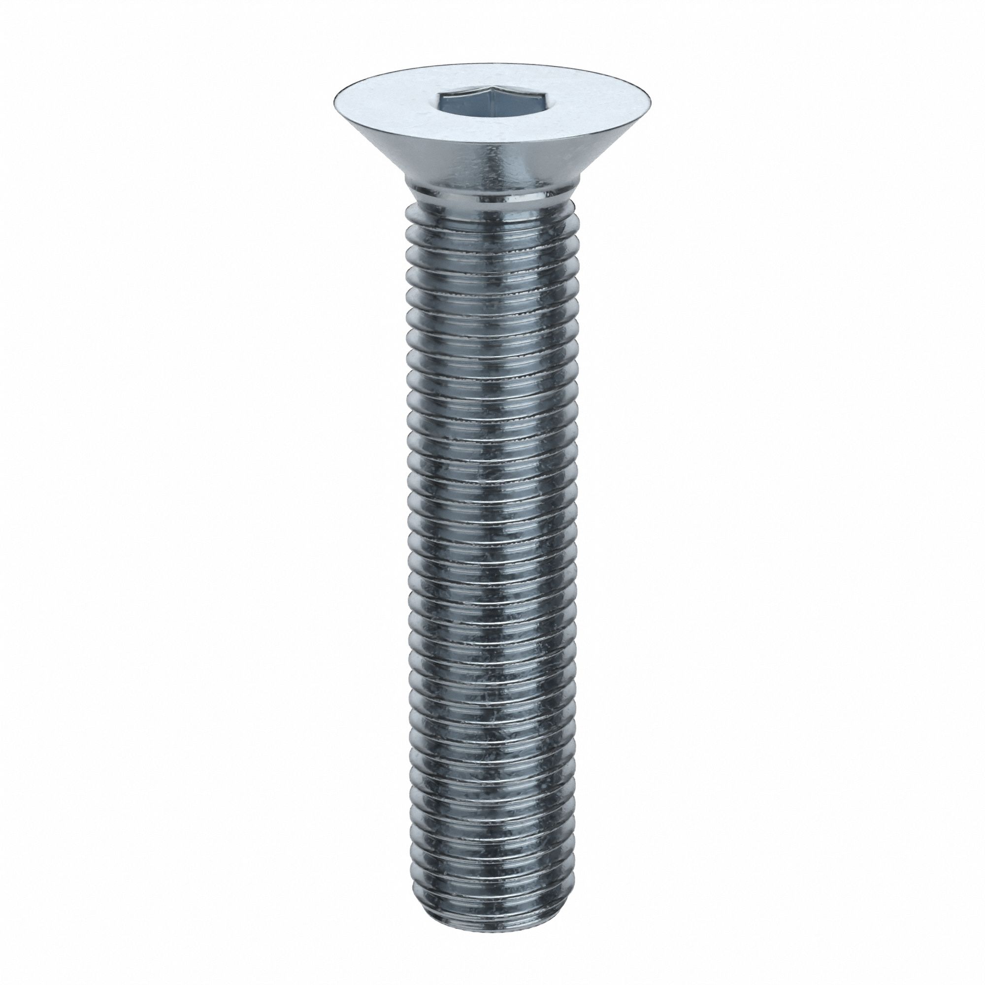 Socket Flat Head Screw: M20x2.50 Thread Size, 100 mm Lg, Flat, Zinc Plated, Alloy Steel, 10 PK