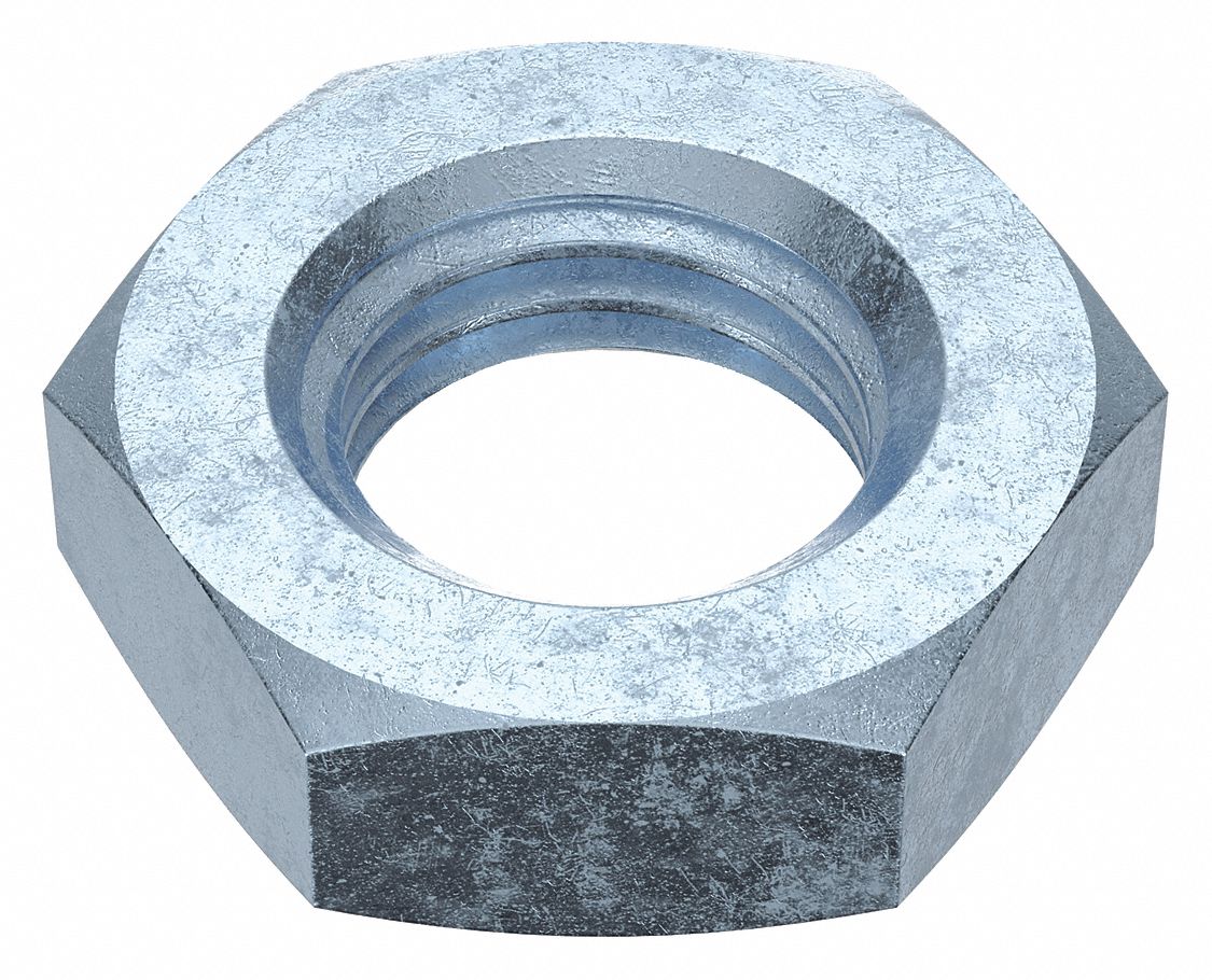 HEX NUT, M12-1.50 THREAD, 19MM HEX W, 6MM HEX H, STEEL, CLASS 4, ZINC PLATED, 100 PK