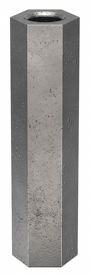 Standoff: M4-0.7 Thrd Sz, 30 mm Lg, Hex, Steel, Zinc Plated, 7 mm Hex Wd