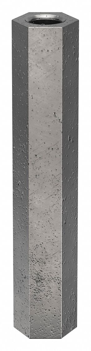 Standoff: M4-0.7 Thrd Sz, 40 mm Lg, Hex, Steel, Zinc Plated, 7 mm Hex Wd