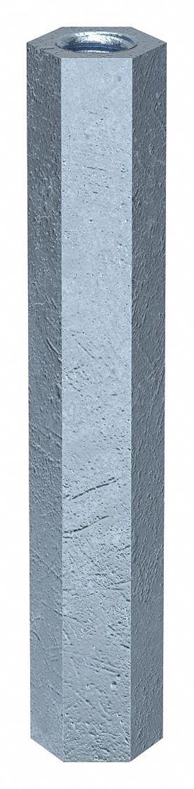 Standoff: M5-0.8 Thrd Sz, 50 mm Lg, Hex, Steel, Zinc Plated, 8 mm Hex Wd