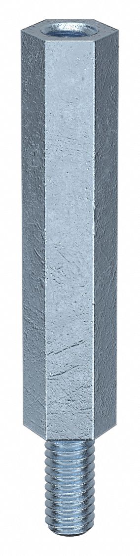 Standoff: M2.5-0.45 Thrd Sz, 25.6 mm Lg, 20 mm Body Lg, 5.6 mm Thread Lg, 4 mm Hex Wd, Steel