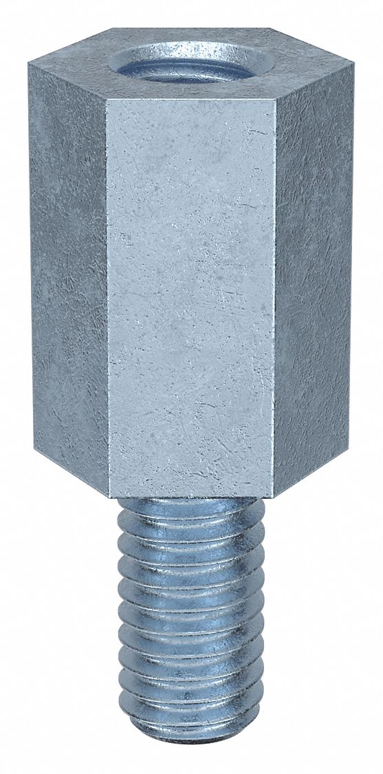 Standoff: M3-0.5 Thrd Sz, 14 mm Lg, 8 mm Body Lg, 6 mm Thread Lg, 5.5 mm Hex Wd, Steel, Zinc Plated