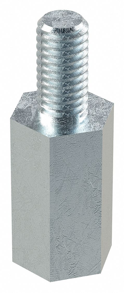 STANDOFF, M3-0.5 THREAD, 16MM L, 10MM BODY L, 6MM THREAD L, 5.5MM HEX W, STEEL, ZINC PLATED