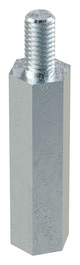 Standoff: M3-0.5 Thrd Sz, 26 mm Lg, 20 mm Body Lg, 6 mm Thread Lg, 5.5 mm Hex Wd, Steel, Zinc Plated