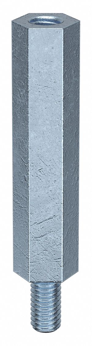 Standoff: M3-0.5 Thrd Sz, 31 mm Lg, 25 mm Body Lg, 6 mm Thread Lg, 5.5 mm Hex Wd, Steel, Zinc Plated