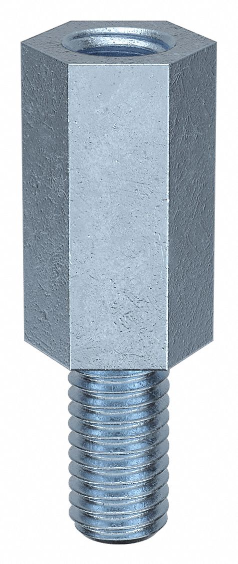 Standoff: M5-0.8 Thrd Sz, 25 mm Lg, 15 mm Body Lg, 10 mm Thread Lg, 8 mm Hex Wd, Steel, Zinc Plated