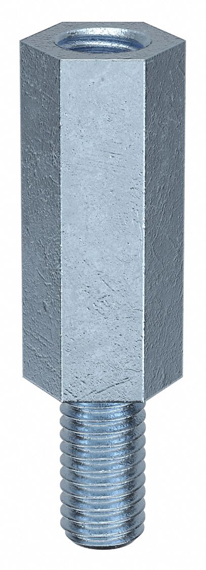 Standoff: M5-0.8 Thrd Sz, 30 mm Lg, 20 mm Body Lg, 10 mm Thread Lg, 8 mm Hex Wd, Steel, Zinc Plated