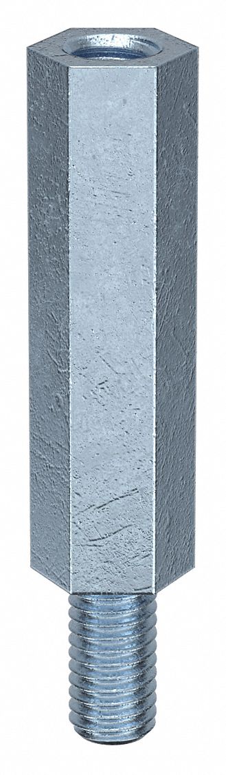 Standoff: M5-0.8 Thrd Sz, 40 mm Lg, 30 mm Body Lg, 10 mm Thread Lg, 8 mm Hex Wd, Steel, Zinc Plated